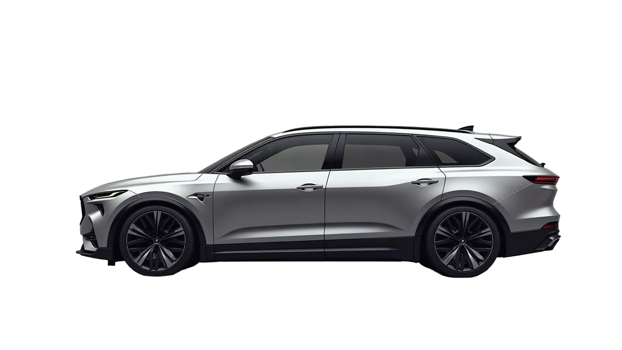 Shooting brake · tapering roof, long rear overhang, taut flanks